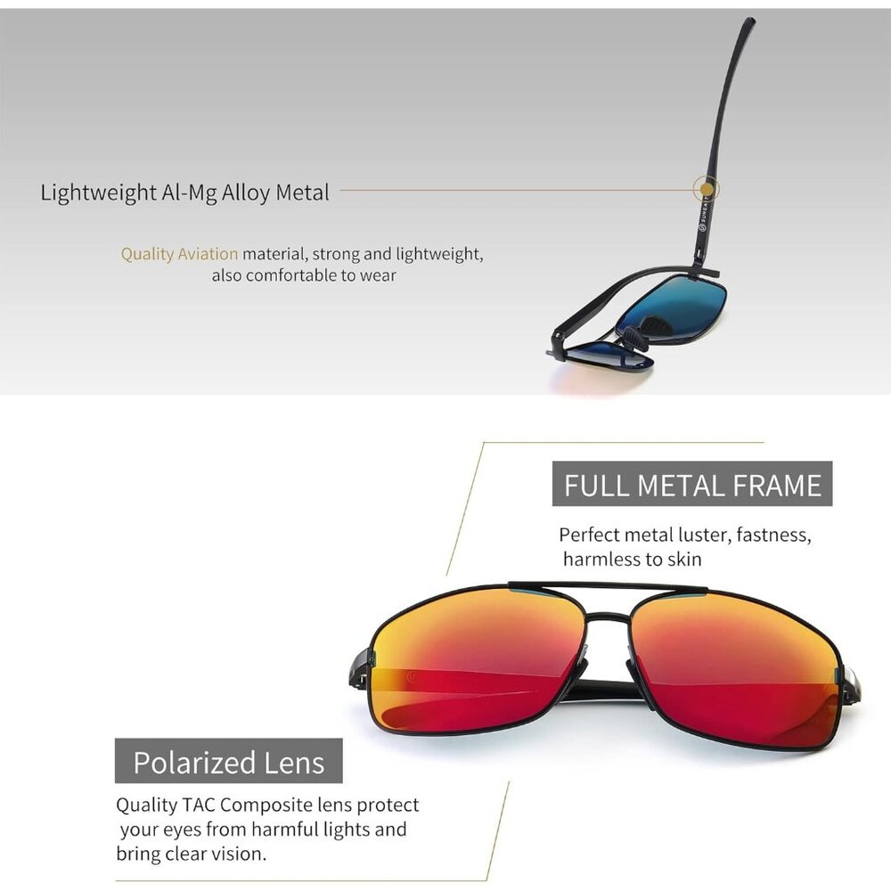 Ultra Lightweight Rectangular Polarized Sunglasse… - image 3